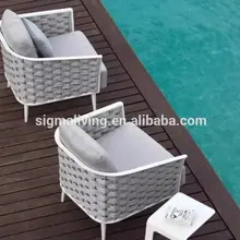 Простой и удобный дизайн уличная мебель ручной толстый плетеной верёвкой набор мебели для приусадебного участка