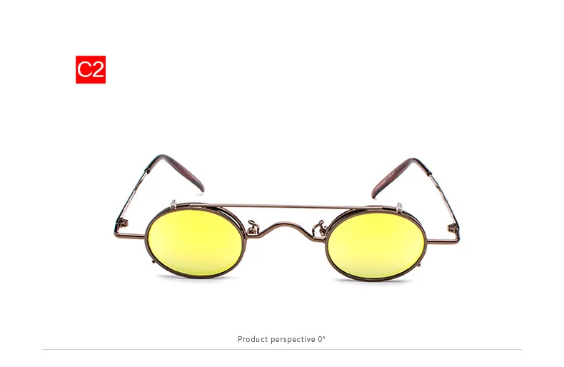 Oulylan, маленькие круглые стимпанк Солнцезащитные очки для мужчин, Ретро стиль, Ретро стиль, металл, панк, на застежке, солнцезащитные очки, мужские, подарок, маленькие, овальные очки, UV400