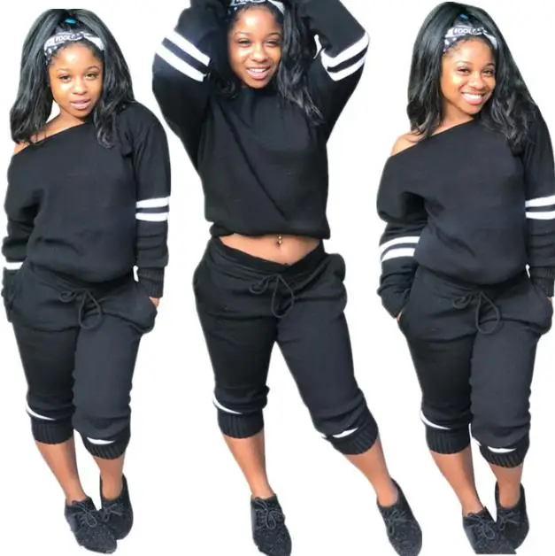 

2018 autumn new style, fashionable euramerican style, pure color leisure sports two-piece set