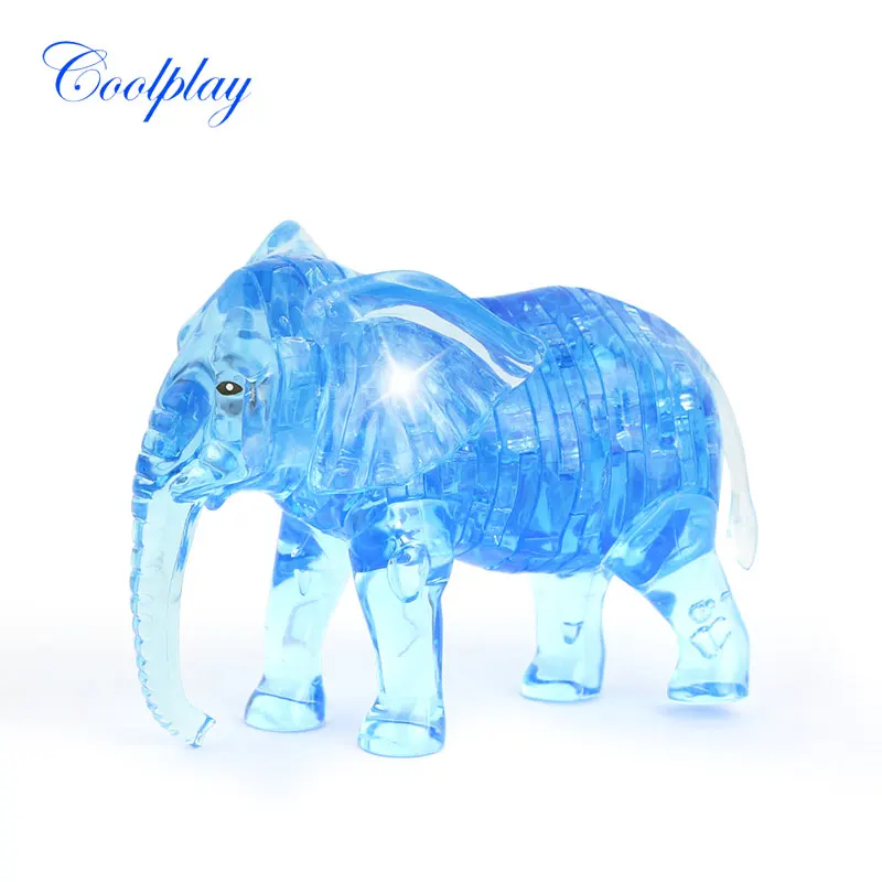 DIY3DElephantPuzzlesAssemblyCrystalElephantPuzzlesJigsaw