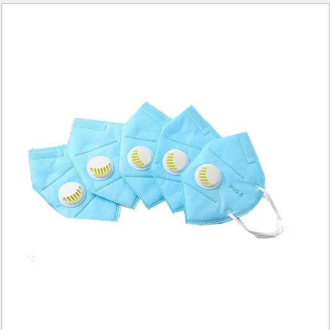 Non-woven dust mask pm2.5 disposable mask breathing valve anti-fog mask 10pcs - Цвет: Синий