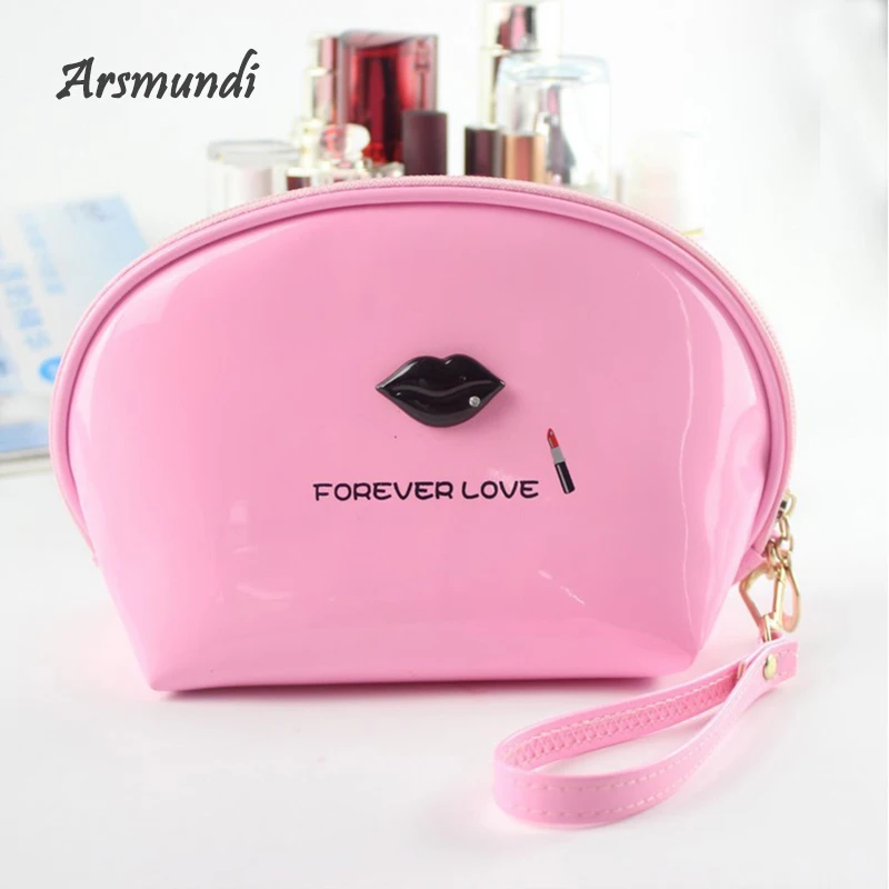 Arsmundi مرآة جلد النساء حقيبة مستحضرات تجميل جمالك الضرورات حقيبة التخزين الحلوى اللون حقيبة مستحضرات تجميل ضد الماء اليد حقيبة