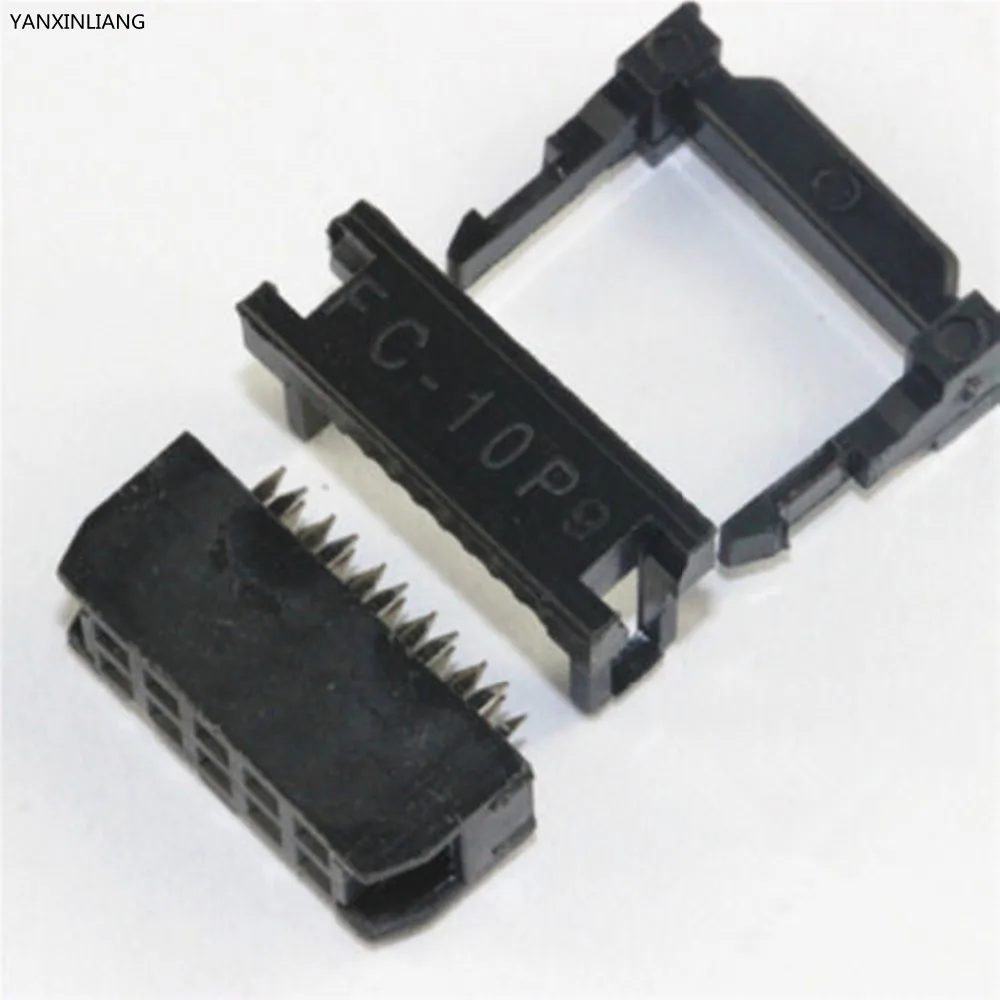 100 шт. разъем стандарта IDC 2 54 мм 10 контактный для кабеля 10P 2X5P IDC|idc connector|idc socket