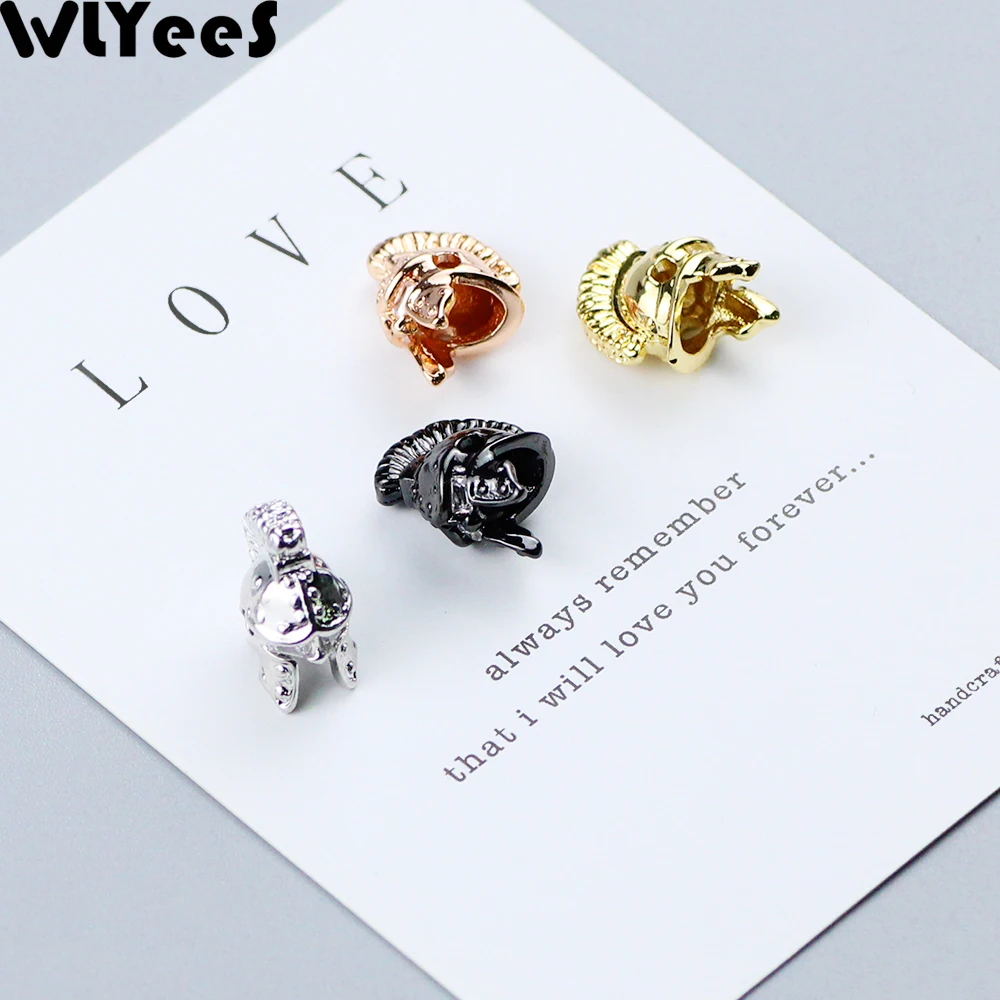 4 шт. медные бусины WLYeeS с белым Цирконом для шлема цвета металлические россыпью