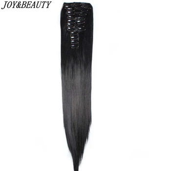 

JOY&BEAUTY 24inch 200g Long Straight 22 Clips in False Hair Styling Synthetic Hair Extensions Hairpiece 12pcs/set 10 Color