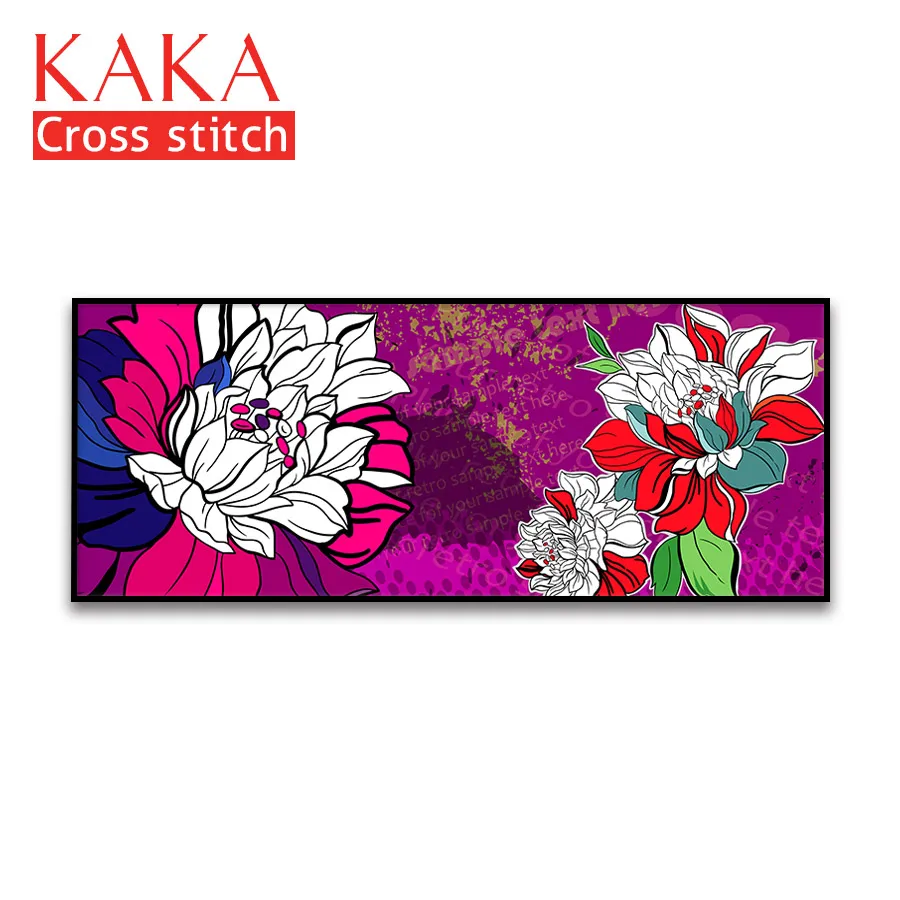 

Cross stitch kits,Embroidery needlework sets with printed pattern,11CT-canvas for Home Decor Painting,Flowers Full NCKF101