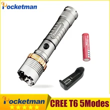 3800lm CREE XM-L T6 5modes LED Tactical Flashlight Torch Waterproof Hunting Flash Light Lantern zaklamp taschenlampe torcia zk93