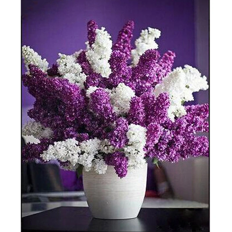 Full diamond embroidery Lilacs handmade cross stitch kit Diamond painting flowers Square Diamond mosaic Home decor