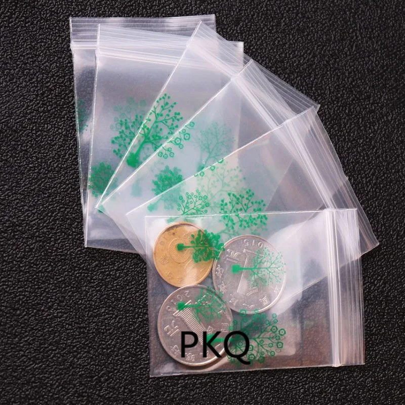 Green Plastic Bags Sampling Plastic Bags 100pcs 