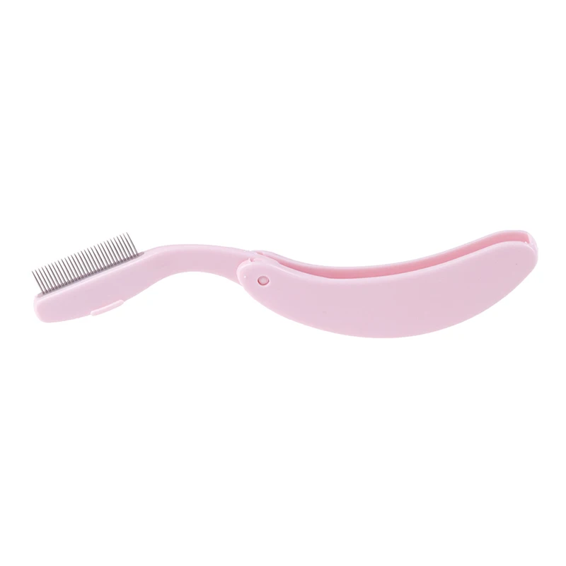 1Pcs Folding Eyelash Comb Plastic + Steel Needles Mascara Separator Lash Curl Metal Eyebrow Brush Beauty Makeup Tools