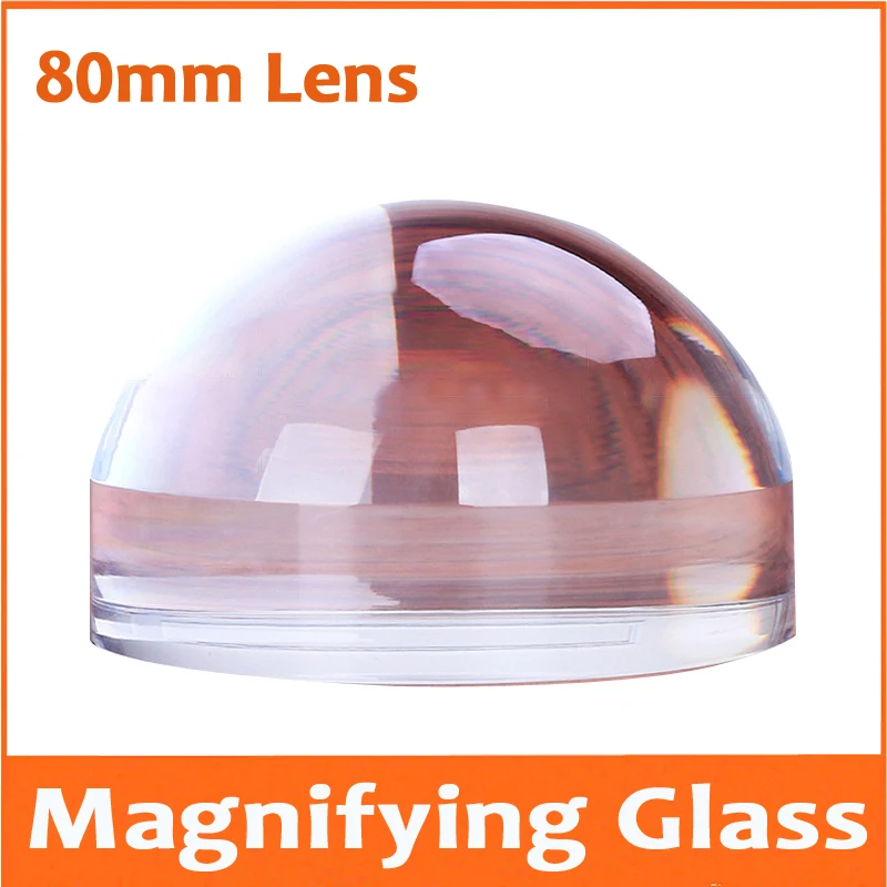 

6X 80mm Acrylic Spherical Magnifier Desktop Paper Map Magnifying Glasses Handheld Reading Glass 6 Times Display Appreciate