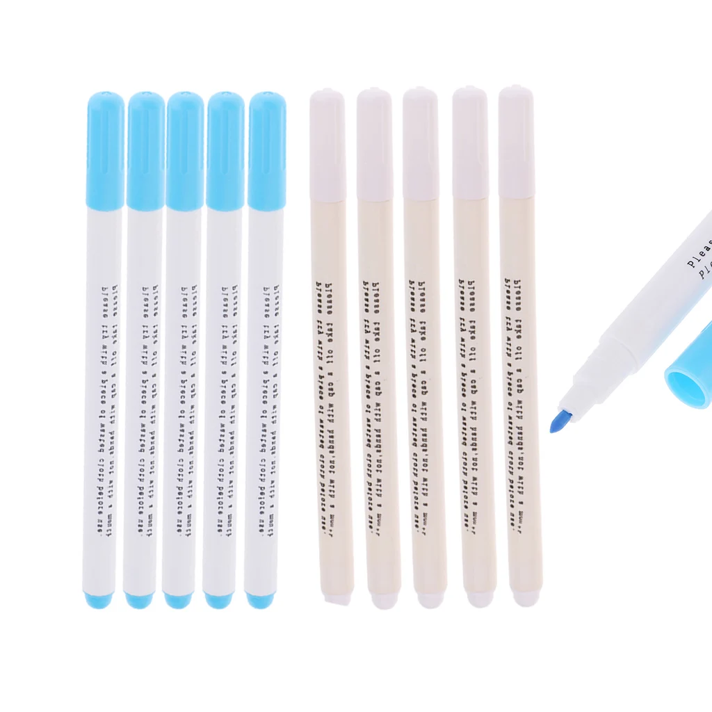 Phenovo 10 Pieces Water Erasable Pen Vanishing Marker Water Soluble Pens For Tailor Sewing Stitch Textile