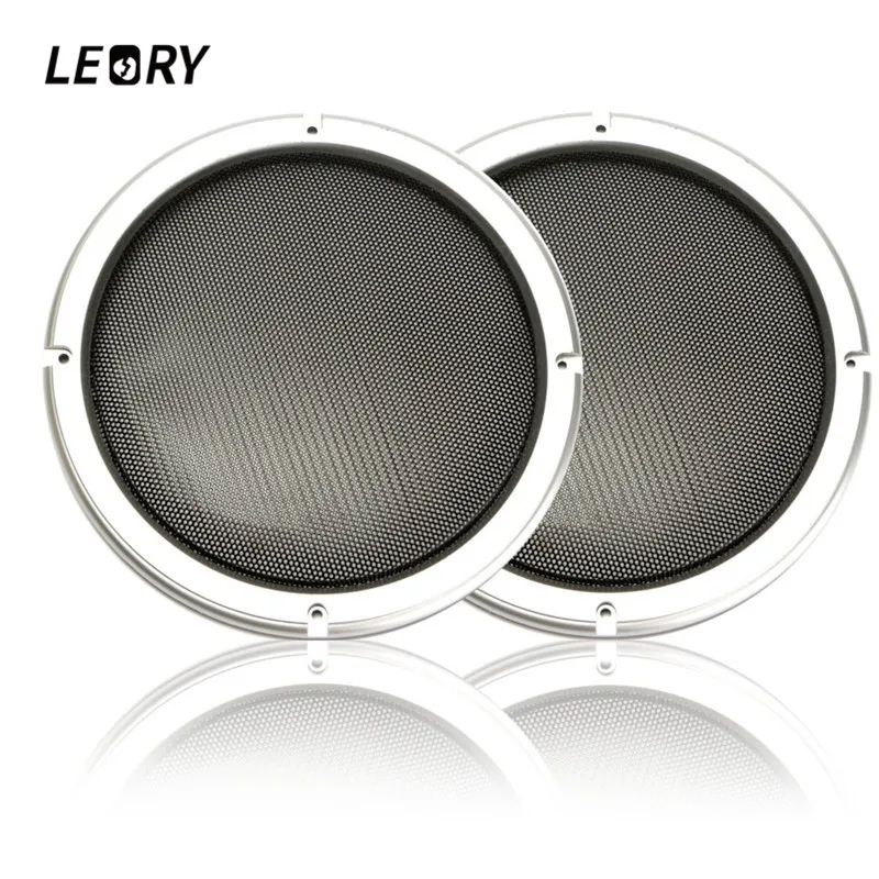 LEORY 2pcs 8 inch Speaker Decorative Circle with Black Round Mesh
