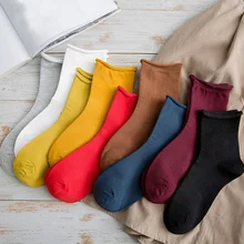 La MaxPa/3 пары, топ свободного кроя, однотонные Женские Повседневные базовые женские хлопковые носки, мягкая обувь до щиколотки, k1429