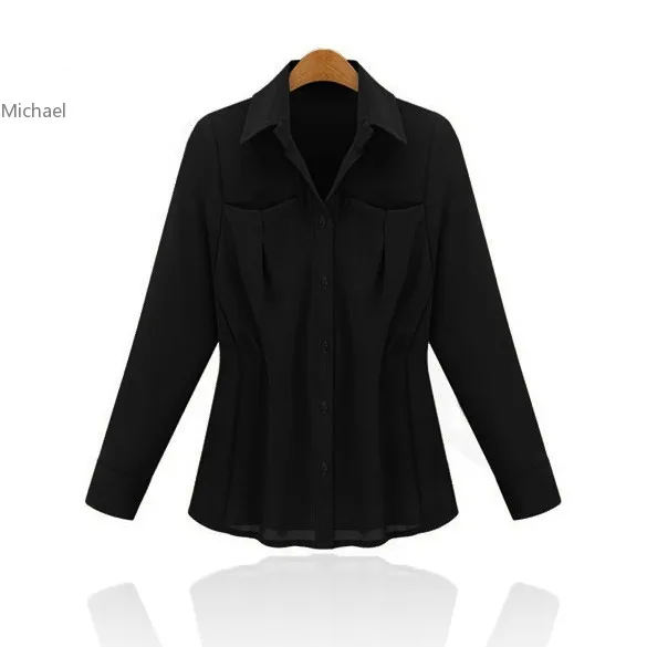 Female Turn down Collar Long Batwing Sleeve font b Blouse b font Tops Long sleeve Casual