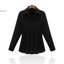 Female Turn down Collar Long Batwing Sleeve font b Blouse b font Tops Long sleeve Casual