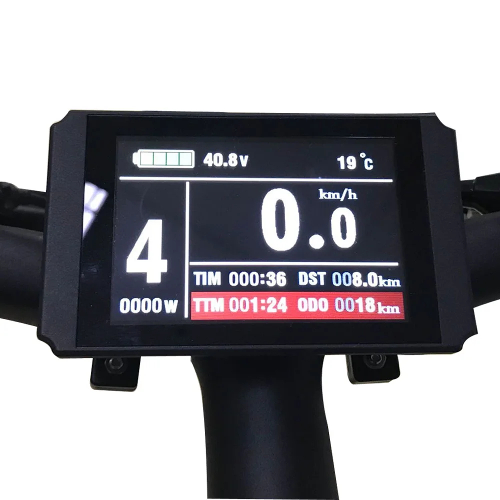 Discount 36V or 48V LCD8 Color Display MTB Ebike Conversion Kit 250W 350W 500W 1000W Hub Motor KT Controller Brake Lever Twist Throttle 3