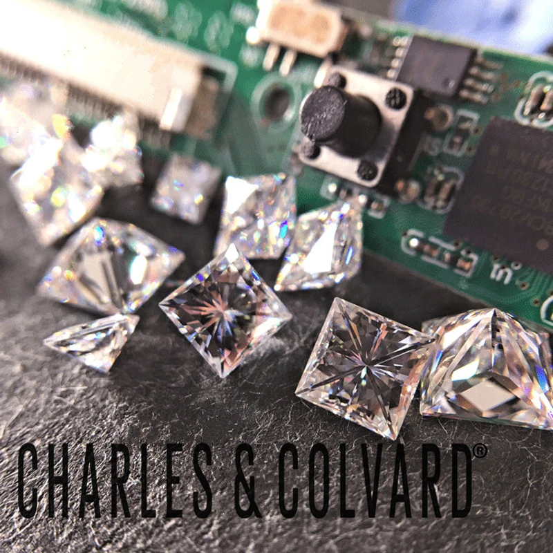Charles Colvard Forever One 0.91CT VS DEF цвет принцесса квадрат Блестящий огранка Moissanite алмаз