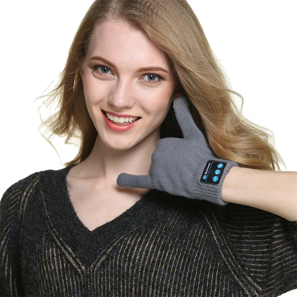 

2019 New Bluetooth Plush Gloves with Stereo Headphone Headset Speaker Wireless Warm For Music And Telephone