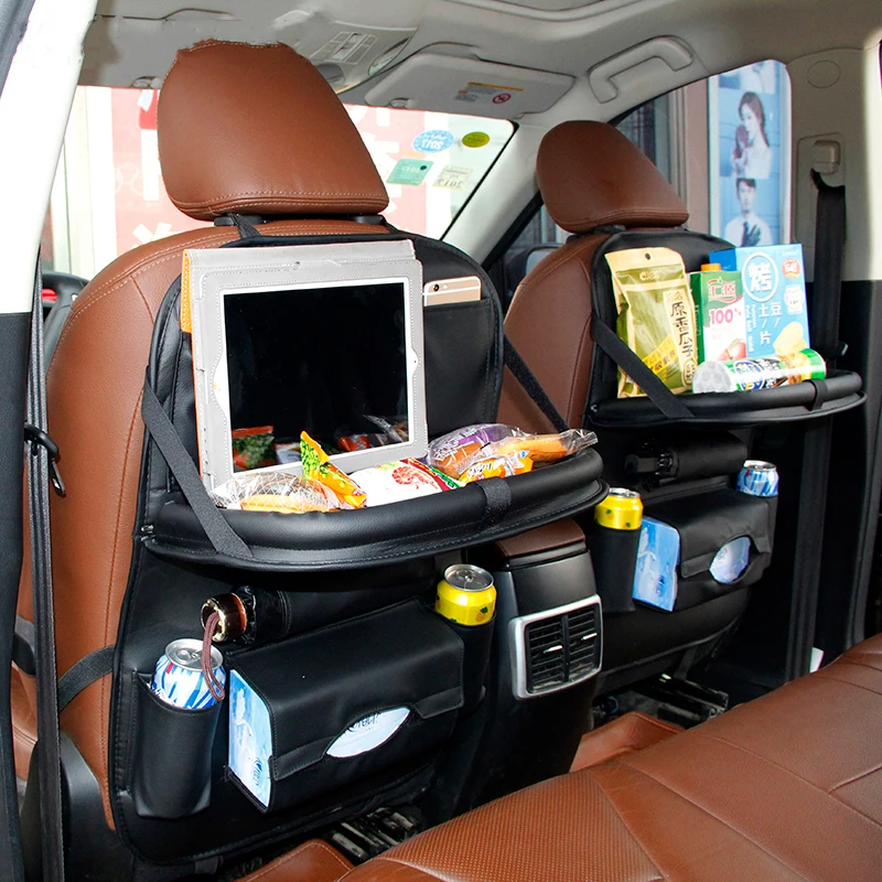 

Car Back Seat Bag Travel Folding Table Kids Eat Organizer Bags Phone Pad Chair Storage Pock Box Stowing Tidying Auto Accessories