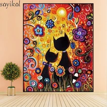 Фоторамка мультфильм ребенок граффити картина маслом по номерам картинки с животными DIY по номерам кошка стены Искусство Рисунок Рождественский подарок