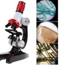 Микроскоп для детей 1 комплект Микроскоп лабораторный набор 100X-1200X домашняя школьная обучающая игрушка подарок для детей мальчиков и девочек студентов