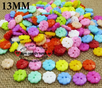 

100PCS 13MM flower Plastic kids buttons coat boots sewing garment button decoration clothes accessory P-076