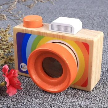 

Educational Kids Wood Camera Hanging Cartoon Gift Mini Baby Decorations Toy