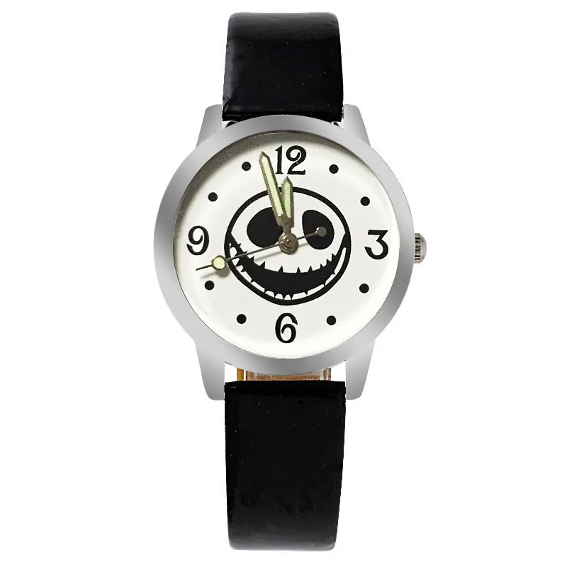 

Classic Black and White Cartoon Children's Watch Casual Luminous Boy Girl Red Leather Quartz Clock Relogios Feminino Kol Saati