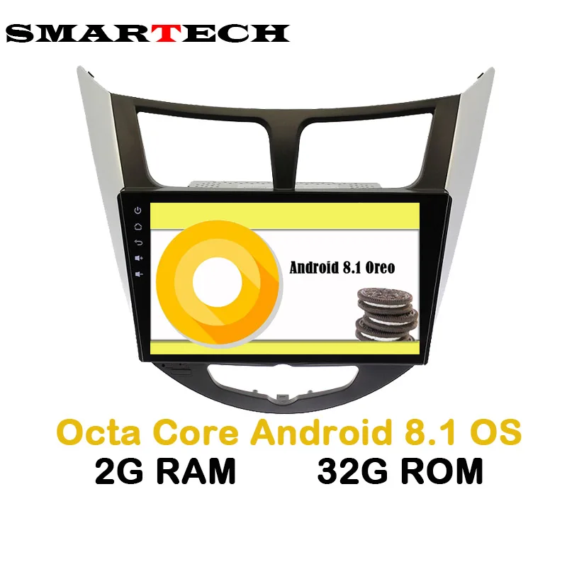 

SMARTECH 2Din For Hyundai Solaris accent Verna i25 Android 8.1 Car DVD Auto Radio Head Unit GPS Navigation Car Radio RDS 2GB RAM