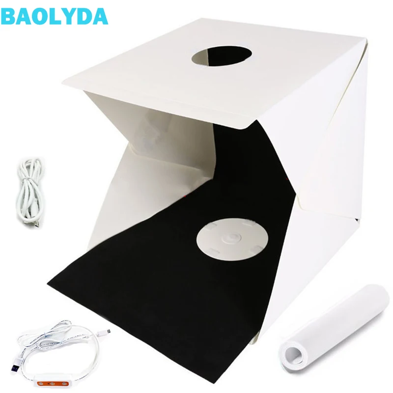 Baolyda светодиодный светильник ящик для фото/фон для фотосъемки светильник коробка с двойным светодиодный/24 Вт, 30 Вт, 40 см домашний мини-светильник коробка Fotografia аксессуары
