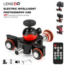 LENSGO-Cámara de pista de vídeo dolly motorizada, Motor eléctrico, Dolly, camión, coche para cámara Nikon, Canon, Sony DSLR, 3 ruedas