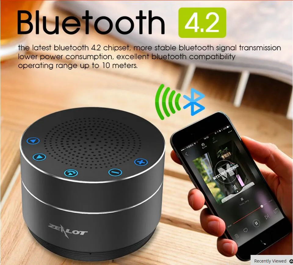 ZEALOT S19 Portable Wireless Bluetooth Speaker Column Super Bass Stereo Subwoofer Touch Control USB TF Card MP3 Play |