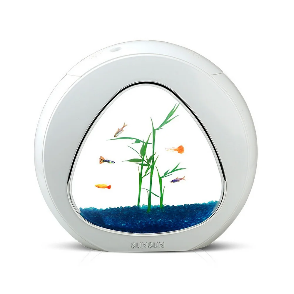 

4L Mini Fish Tank Mini Nano aquarium with Built-in Filter LED Light System Portable Tank Office Mini Aquarium Acrylic Aquarium