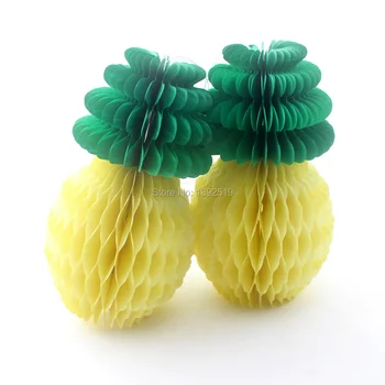 

Pineapple shaped honeycomb pompom tissue paper novelty pompom party hanging decoration DIY birthday themed party decoration