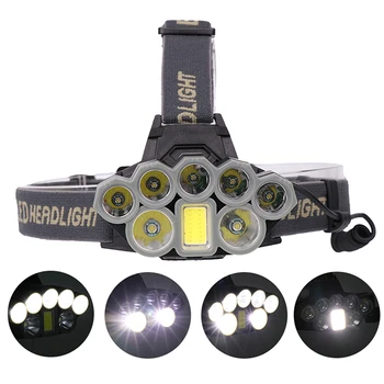 

Flashlight Torch Sensor Rechargeable Head Light Forehead Lamp Head Fishing Headlight 5*XPE light LED Headlamp Zoomable Head