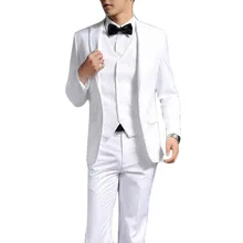 Индивидуальный заказ жениха смокинг дворца Белый Лучший человек свадебное платье Летний итальянский смокинг Выпускной Профессиональный(куртка+ брюки+ жилет+ галстук
