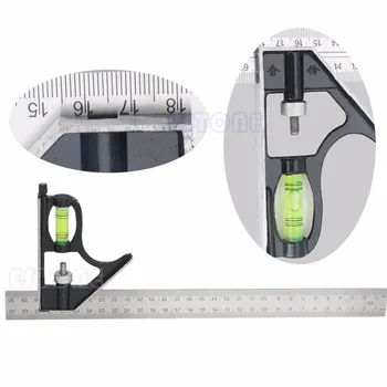 

300mm(12") Adjustable Engineers Combination Try Square Set Right Angle Ruler New