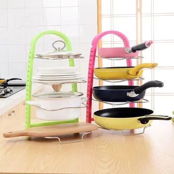 

4-Layer Pot Racks Kitchen Multifunction Space Saving Durable Sundry Organizer Creative Corner Storage Holders Kitchen Shelf