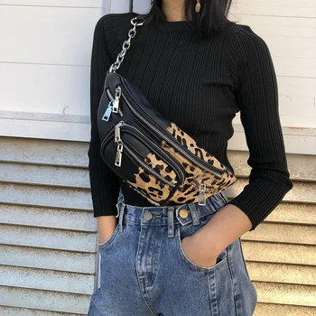 

Women Leopard Crossbody Bag Leather Handbag Wide Belt Chest Bags Chic Girls Waist Packs Causal Shoulder BagWaist Bag Chest Packs
