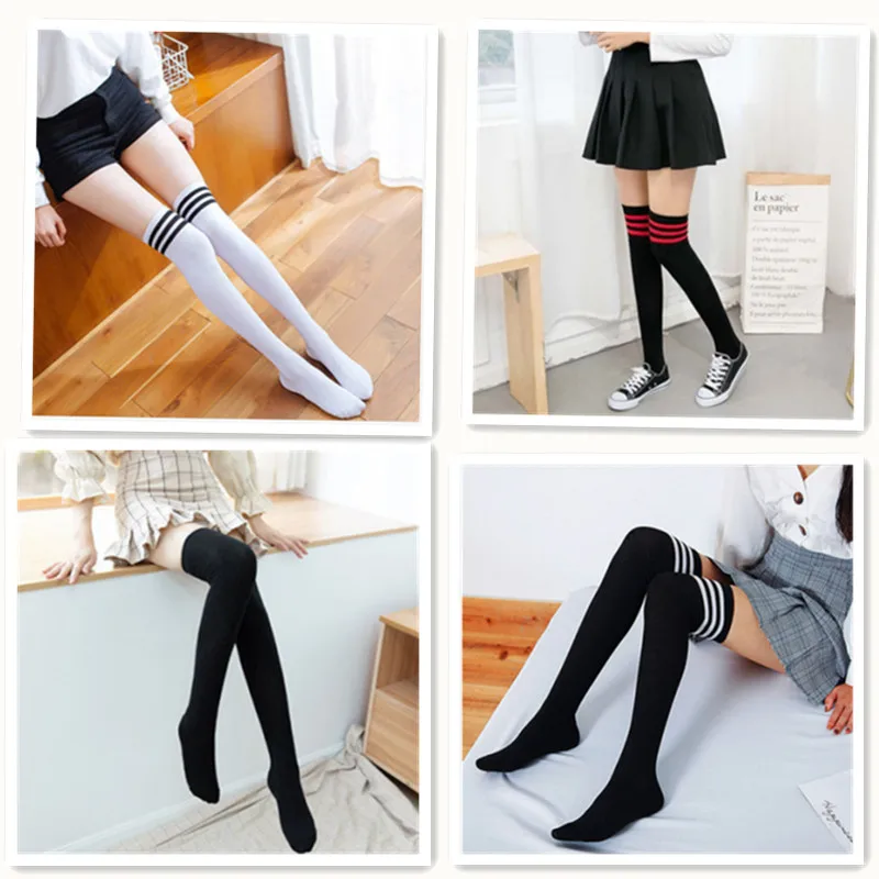 Lolita Socks Striped Long Socks Women Long Stockings Warm Thigh High Socks For  Girls New Fashion Striped Knee Socks Women