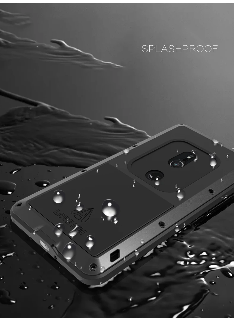 film gift) Love Mei Metal Aluminum Dirt Waterproof Powerful Case For Sony Xperia XZ2 H8216 H8266 H8296 Dual Sim Shockproof capa