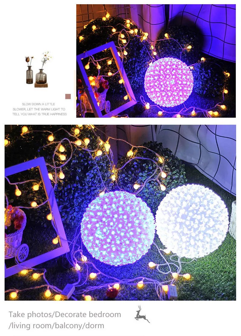 Binval светодиодный водонепроницаемый с вишней, цветущий шар, струнный светильник s AC 110V 220 V, мерцающий светильник для рождества, свадьбы, праздника, декора