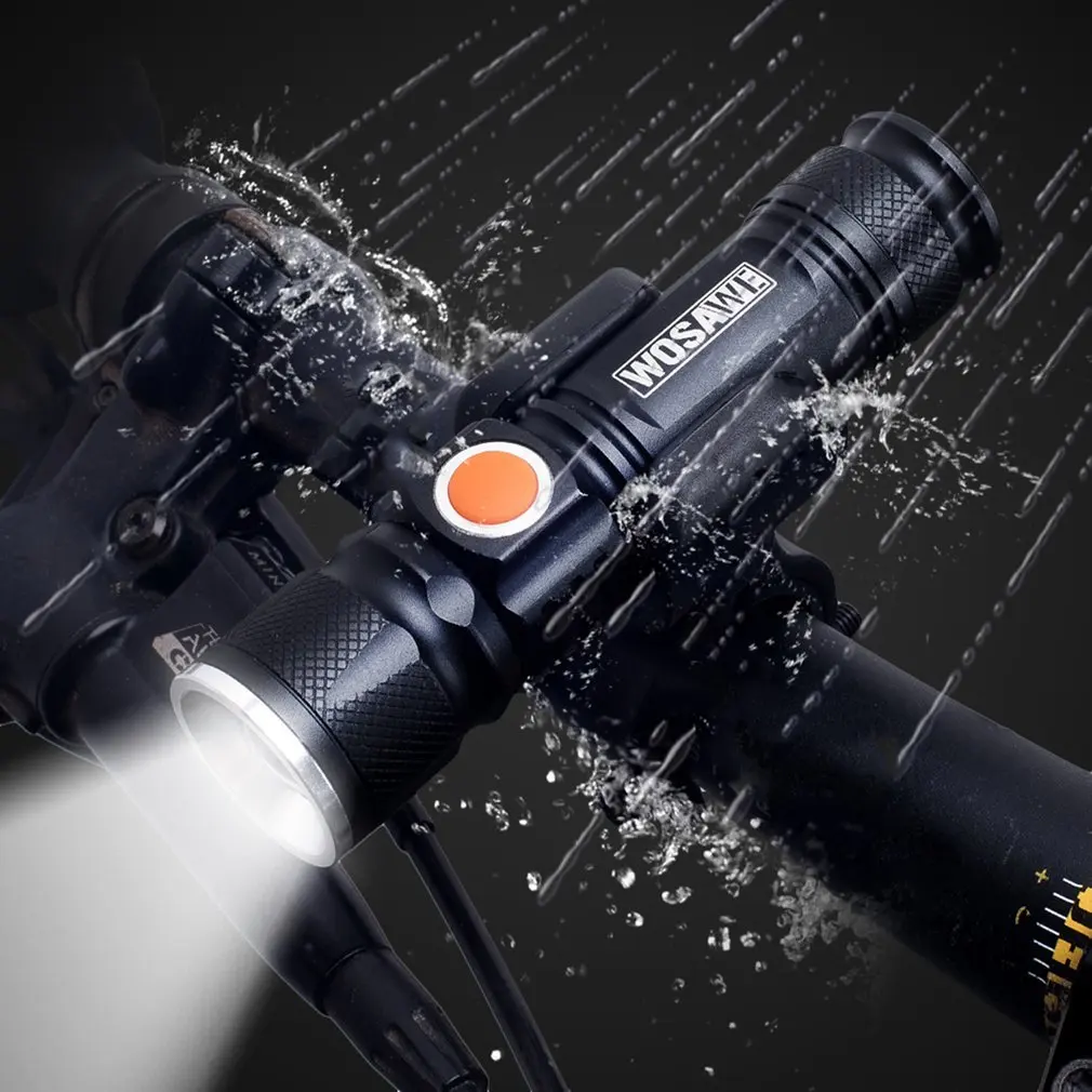 

WOSAWE Waterproof T6 Bike Light Bicycle Torch Long Shot Bike Front Lamp Telescopic Outdoor Camping Headlight USB Rechargeable