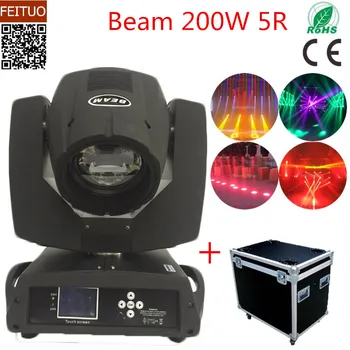 

2pcs/lot flightcase 200w Sharpy Beam 5R Lyre Moving Head Disco Stage DJ Lighting 5r Touch Screen Party Light