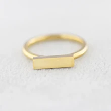 New BFF Minimal Thin Cubic Bar Rings For Women Men's Boho Jewelry Stainless Steel Gold Silver Color Ring Friendship Gifts