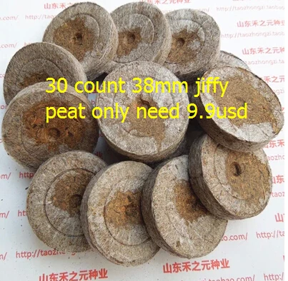 

30pcs/lot.38mm jiffy peat Seedling tray.bandeja de Mudas.seeds starter pellete.fontes do jardim.garden supplies