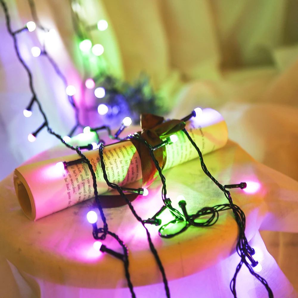 9 метров 100 led многофункциональная лампочка декоративная светящаяся гирлянда Рождественская звезда феерия украшения садовые огни 220 В ЕС вилка