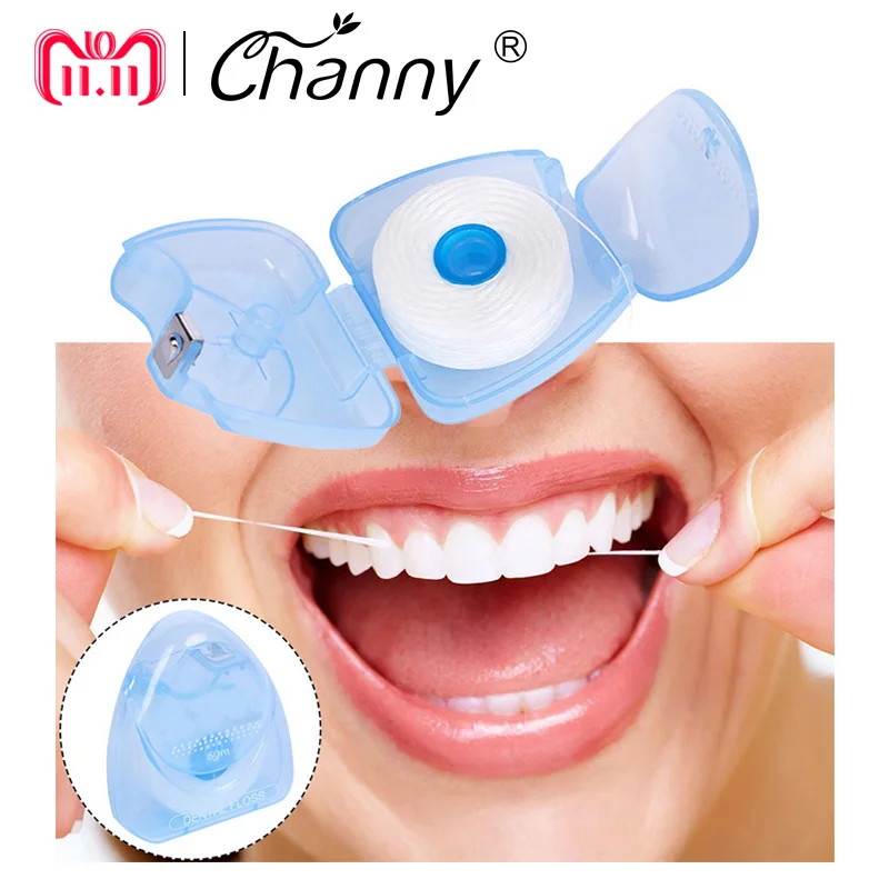 Channy 50 М Портативный зубная нить средства ухода за мотоциклом зуб очиститель с коробкой практические гигиены здоровья поставки уход за