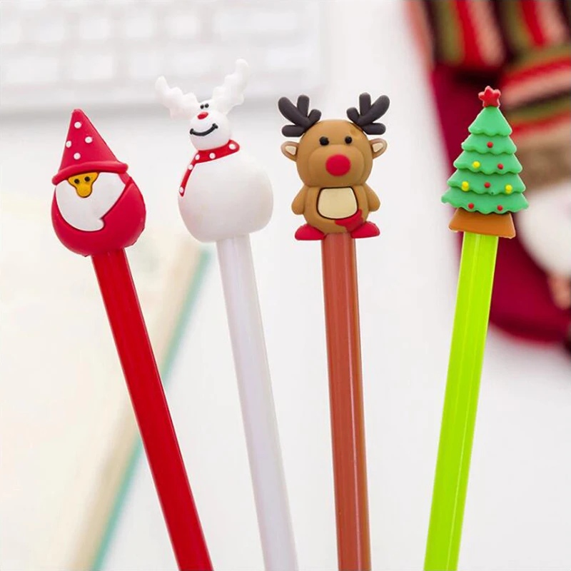 

Cartoon Santa Claus Shell Gel Pen DIY Office Stationery and School Supplies Smooth Writing Black and Blue Ink 0.5mm Pen 1PCS